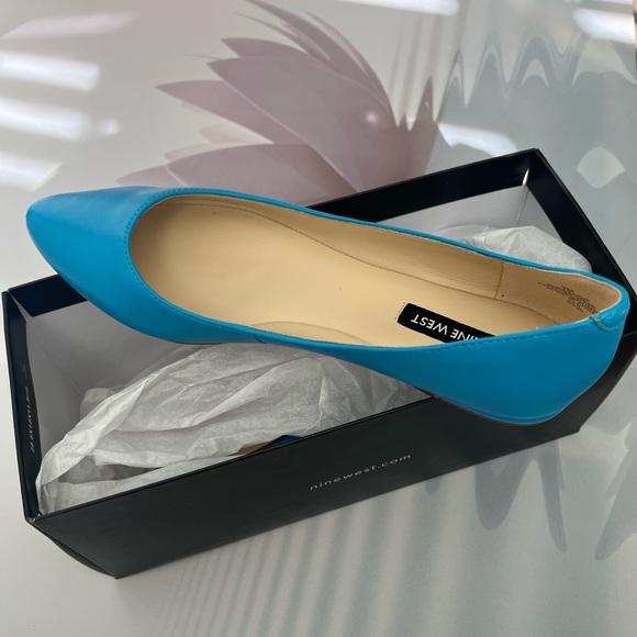 Nine West Speakup Round Toe Slip-on Ballet Flats Blue 7 - Picture 1 of 6